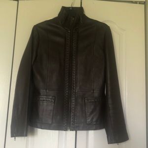 Leather jacket dark brown